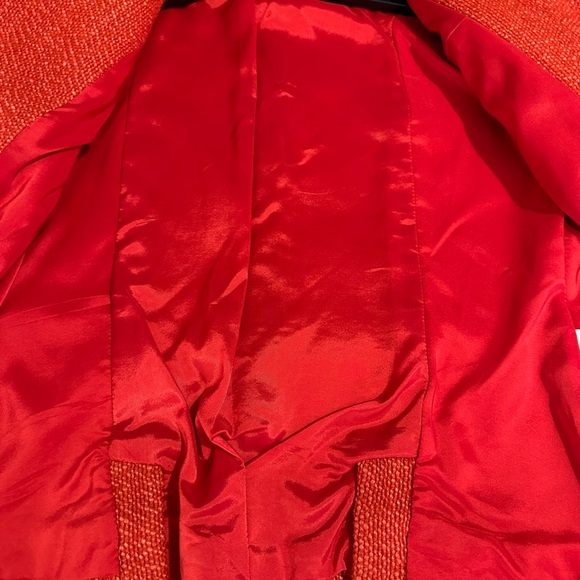 PHILLIPE ADEC Wool Mohair Blend Weave   orange/ red size 4 buttons lined grandma - Picture 13 of 16